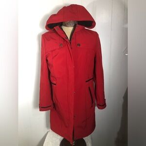 Women’s Red Raincoat /Trenchcoat. Size Medium. Ajg Sport.